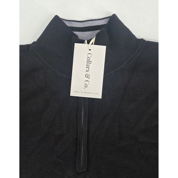NWT Collars and Co Cashmere Touch Australian Merino Quarter Zip Sweater Large - Picture 4 of 8